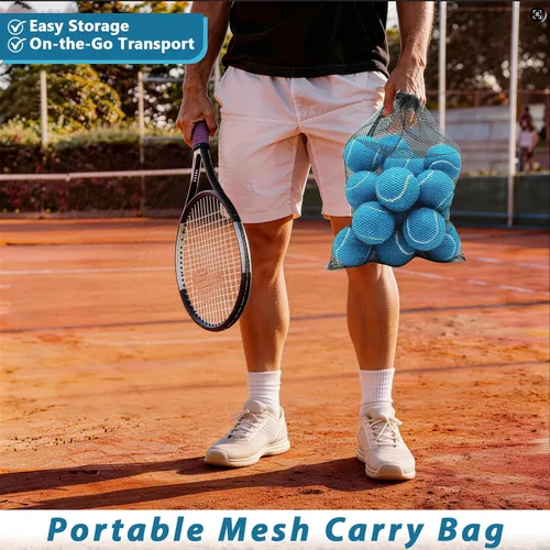 Miniatura 4 de Pelotas de tenis, paquete de 18 pelotas de entrenamiento con bolsa de malla para un fácil transporte, pelotas de práctica para perros y mascotas