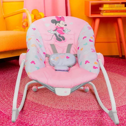 Miniatura 9 de Bright Starts Disney Baby MINNIE Mouse - Mecedora y asiento para bebés y niños pequeños con vibraciones y barra de juguete extraíble, de 0 a 30