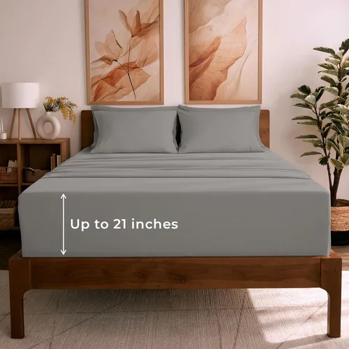 Miniatura 70 de Mellanni Juego de Sábanas Split King - Colección Icónica de 7 Piezas para Ropa de Cama, (Incluye 4 Fundas de Almohada), Bolsillo Profundo de 16 1394