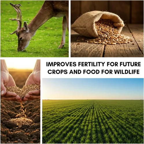 Miniatura 2 de Semillas de cultivo de cobertura de trigo de 25 libras, centeno sin OMG, semillas de parcela de alimentos de ciervos y pavos, cultivo de cobertura