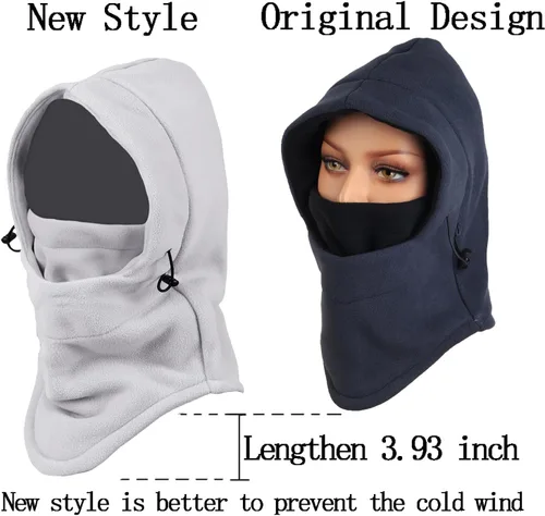 Miniatura 33 de Pasamontañas de forro polar cálido para bicicleta de esquí, máscara de cara completa, calentador de cuello, gorra deportiva de invierno