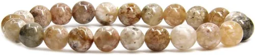Miniatura 139 de Amandastone Pulsera elástica de cuentas redondas de 0.315 in con piedras preciosas naturales de 7 pulgadas