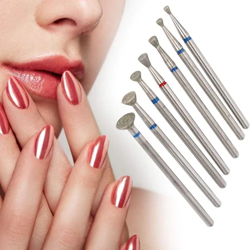 Miniatura 6 de Cabezal de molienda de manicura, 7 brocas de manicura para arte de uñas, juego de brocas de uñas de 0.093 in, broca para arte de uñas, lima de uñas