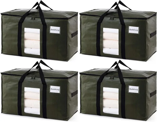Miniatura 41 de TAILI - Bolsas de mudanza extra grandes, paquete de 10 bolsas negras resistentes para almacenamiento con ventana visible, asas envolventes