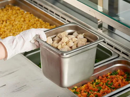 Miniatura 2 de CURTA Paquete de 6 sartenes antiatascos para hotel, tamaño 1/6 de 6 pulgadas de profundidad, bandeja comercial NSF de acero inoxidable 18/8