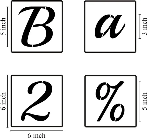Miniatura 6 de Plantillas de letras del alfabeto de 5 pulgadas para pintar, paquete de 70 plantillas de letras y números con letreros para pintar sobre madera