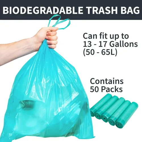 Miniatura 2 de Bolsas de basura biodegradables Code Q de 13-17 galones (50-65L) compatibles con Simplehuman Bolsas de basura Code Q resistentes, paquete de 50