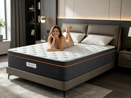 Miniatura 2 de Colchón tamaño individual de 10 pulgadas en una caja, espuma viscoelástica híbrida y resortes embolsados, 7 zonas para dormir de espalda y de lado