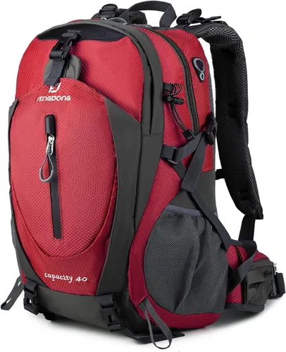 Miniatura 7 de Fengdong Mochila de viaje impermeable y ligera para senderismo, acampadas, de 40 L, para hombres y mujeres a3-Verde