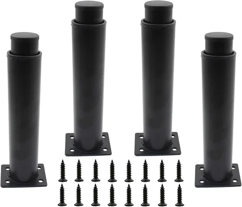 Miniatura 10 de Paquete de 4 patas ajustables para muebles, patas de soporte de acero inoxidable, patas de repuesto resistentes para sofá, mueble de TV, sofá, mesa
