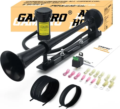 Miniatura 9 de GAMPRO Bocina de aire para camión, barcos, coche para 12 V, 150 db, kit de bocinas de tren súper ruidosas con soporte