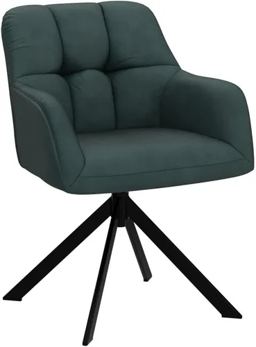 Miniatura 5 de EALSON Silla de escritorio de terciopelo cómoda, silla de tareas de computadora moderna sin ruedas, silla giratoria de acento con respaldo medio