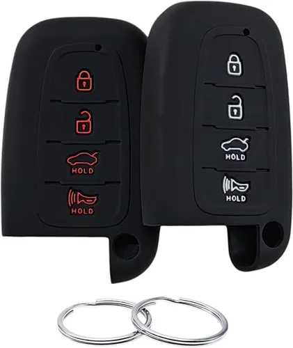 Miniatura 13 de REPROTECTING Funda de Llavero de Goma de Silicona Compatible con Hyundai Azera Elantra GT Equus Genesis Santa Fe Tucson Veloster Veracruz Kia Forte