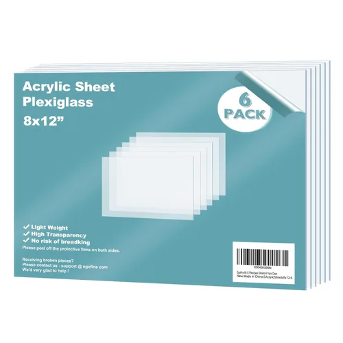 Miniatura 11 de Egofine Láminas de Plexiglás Láminas de Acrílico Paquete de 12 de 8.5x11'' 0.04 de Grosor Plástico Transparente Fundido Cristal Plexi Transparente