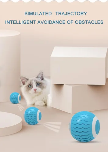 Miniatura 4 de Cat Toys - Pelota giratoria interactiva, rodamiento automático inteligente para entrenamiento de gatos, con luces LED intermitentes, y es recargable