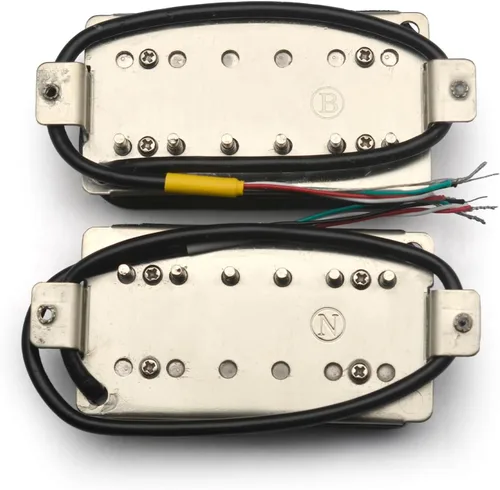 Miniatura 4 de SAPHUE Alnico 2 Pastilla de Guitarra Eléctrica N-50 7-8K/B-52 8-9K Humbucker Alnico II Pickup Repuestos de guitarra de doble bobina (negro)