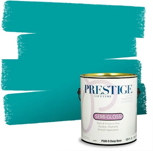Miniatura 126 de Prestige Paints. - Base y pintura para exteriores en un solo galón, 1 galón. plano, comparable con Sherwin Williams Topsail. SW6799-PCM