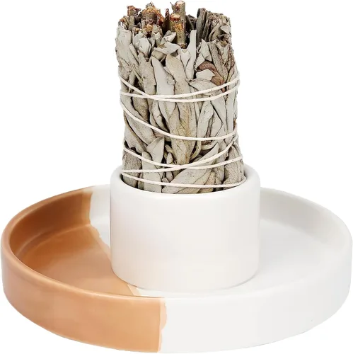 Miniatura 7 de Soporte de salvia – Diámetro del agujero del soporte de 1.6 pulgadas – Soporte de incienso de cerámica, cuenco para manchas, soporte de salvia