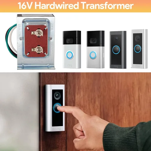 Miniatura 2 de Transformador de Timbre para Ring Video Doorbell, 16v 30va Transformador de Timbre Cableado Fuente de Alimentación, Compatible con Ring, Nest Hello