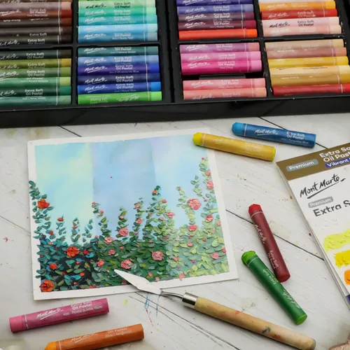 Miniatura 6 de Mont Marte Extra Soft Oil Pastels 72 piezas, colores brillantes surtidos, vibrantes y mantecosos, pasteles de arte versátiles para mezclar, Varios