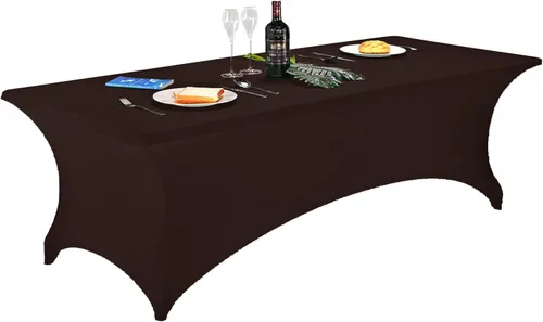 Miniatura 75 de LZY Cubierta de Mesa Elástica Ajustable de Spandex para Mesa Plegable de 6 pies, 4 pies o 8 pies, Mantel de Cóctel Rectangular, Perfecto para Champn