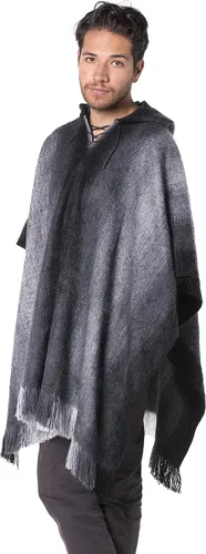 Miniatura 3 de Gamboa Alpaca Poncho Mens Ponchos Adult Pancho Mexican Wool Poncho Blanket Cloak with Hood Winter Poncho Sweater