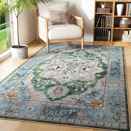 Miniatura 47 de Rugcomf Alfombra de pasillo de 2 x 6 pies, lavable, bohemio, suave, antideslizante, no desprende pelusa, lana sintética, estilo vintage para cocina