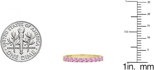 Miniatura 4 de Dazzlingrock Collection Round Gemstone or Diamond Stackable Wedding Band for Women in Solid Gold