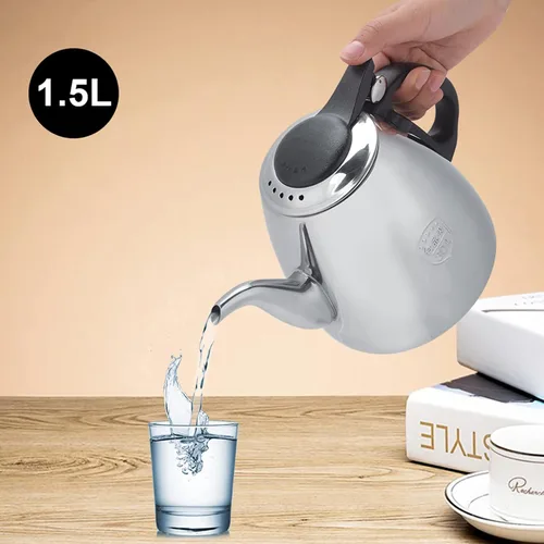 Miniatura 2 de Gavigain Hervidor de té para estufa de 1.5 L, tetera de acero inoxidable con mango resistente al calor para el hogar