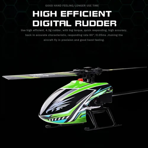Miniatura 3 de FLYCOLOR Helicóptero RC F03 4Channel 2.4Ghz Control remoto con giroscopio de 6 ejes y retención de altitud y una tecla de despegue para Verde
