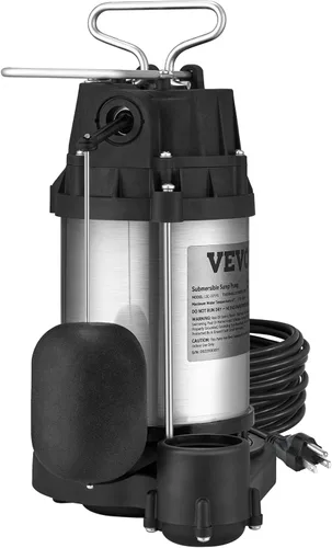 Miniatura 12 de VEVOR Bomba de sumidero sumergible de 1/2 HP, bomba de sumidero con superficie de acero inoxidable, cable de alimentación de 10 pies, descarga NPT