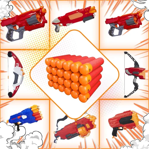 Miniatura 5 de EKIND Dardos de espuma de 3.7 in compatibles con Nerf Elite Mega Series 36-Dart Refill Pack (rojo)