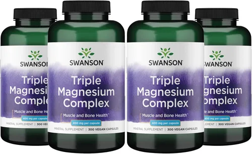 Miniatura 10 de Swanson Complejo triple de magnesio – Suplemento mineral – Soporte natural – Con citrato, óxido y aspartato