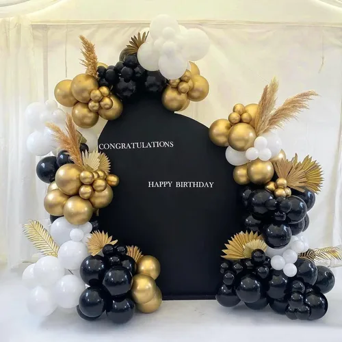 Miniatura 2 de FOTIOMRG - Globos negros de 12 pulgadas, paquete de 50 globos de fiesta negros de buena calidad para cumpleaños, graduación, baby shower, Halloween