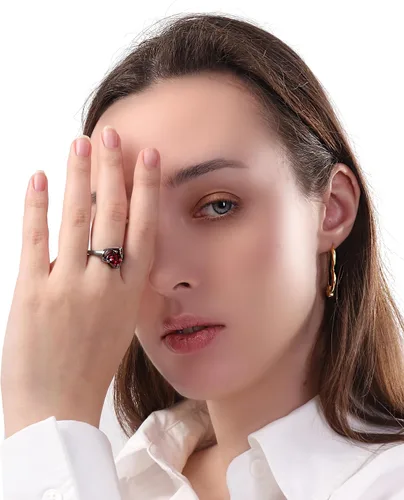 Miniatura 2 de Anillos de compromiso para mujer, anillos de compromiso AAA+ con circonita cúbica para ella, anillo de aniversario de boda, regalo romántico