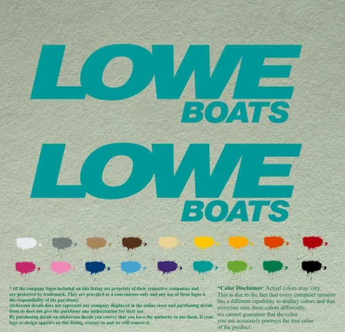 Miniatura 18 de Par de calcomanías de vinilo de repuesto compatibles con Lowe Boats, motor fuera de borda, juego de 2 (12 pulgadas, negro 070)