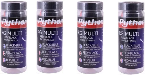Miniatura 8 de Python 3 Ball Can RG - Bolas de raqueta multicolor (respaldadas por la leyenda de racquetball Ruben González!)