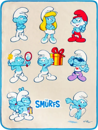 Collectibles Smurfs Bedding - Manta súper suave de micro raschel, 46 x 60 pulgadas, (producto oficial con licencia) por Franco Los Pitufos - Pitufos