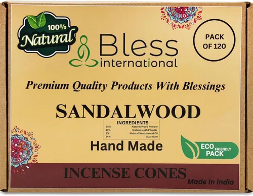 Miniatura 55 de Bless International Conos de incienso 100% naturales de lavanda hechos a mano, sumergidos a mano, libres de químicos orgánicos para purificación