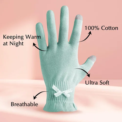 Miniatura 3 de Evridwear Guantes de algodón hidratantes con pantalla táctil para manos secas, para SPA, cuidado de manos con eccema, guantes hidratantes