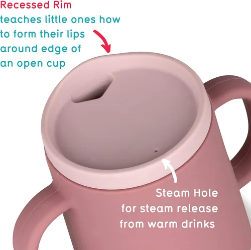Miniatura 3 de TUM TUM Vaso entrenador de bebé de 3 vías, diseñado con especialista en alimentación, 6.1 fl oz (rosa)