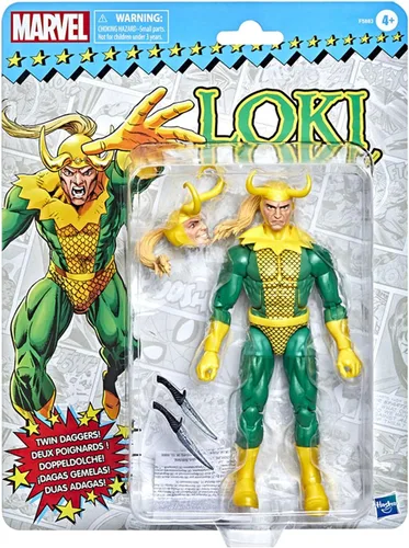 Miniatura 2 de Marvel Legends Series Loki - Figura de acción de embalaje retro de 6 pulgadas, 3 accesorios