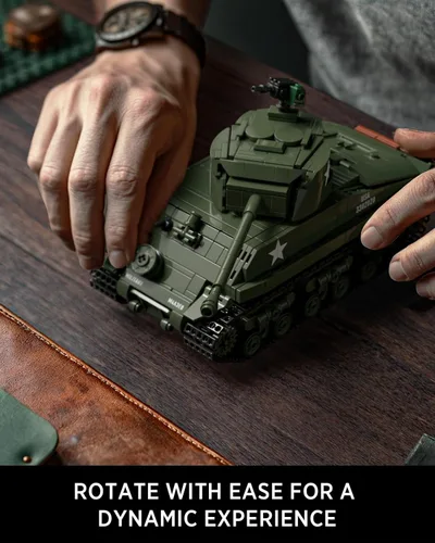 Miniatura 3 de Nifeliz Sherman - Juego de construcción de tanques militares para adultos, juguete coleccionable de modelo militar de la Segunda Guerra Mundial