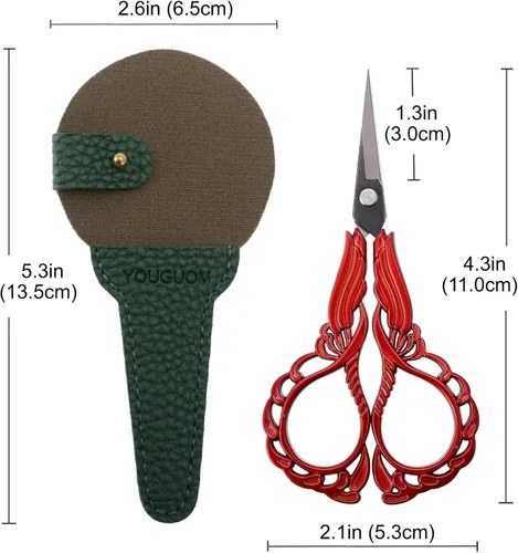 Miniatura 7 de YOUGUOM Tijeras pequeñas para bordar, tijeras de costura para manualidades, tijeras de punta afilada para costura, roscado, manualidades