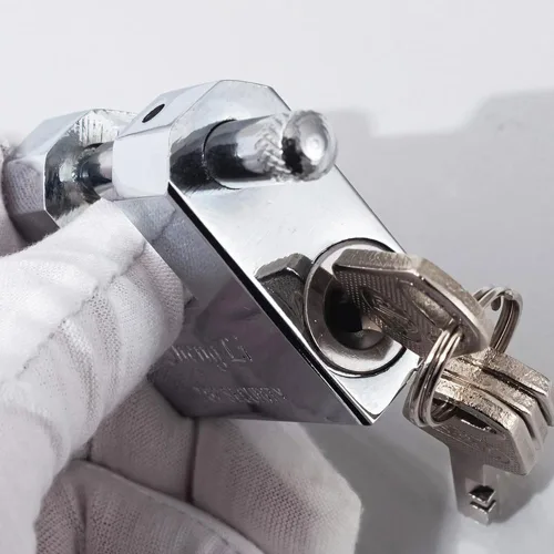 Miniatura 5 de Candado grande de acero inoxidable resistente con llave, candados de contenedores de envío de alta seguridad, bloqueo a prueba de cortador