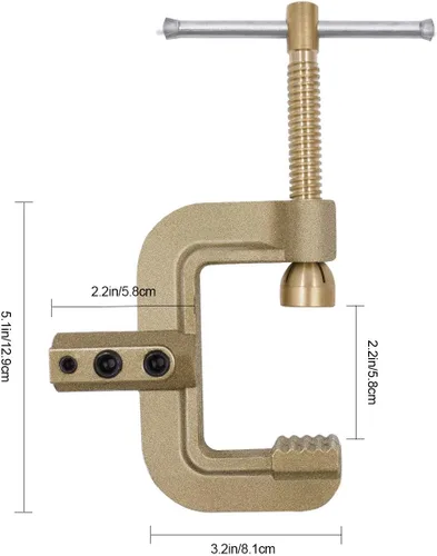 Miniatura 4 de H HZXVOGEN Abrazadera de tierra de soldadura estilo C 400A, abrazadera de tierra de latón macizo resistente con bloqueo de tornillo, apertura