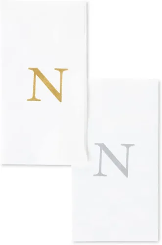 Miniatura 12 de AMERICAN HOMESTEAD - Toallas de mano desechables – Servilletas plateadas con monograma – Toallas de papel de baño similares al lino para invitados