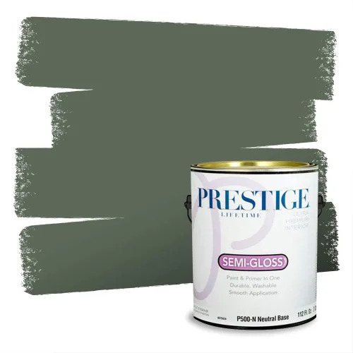 Miniatura 17 de Prestige Paints - Pintura exterior e imprimación en uno, 1 galón, plano, compatibilidad comparable con el color menta «Whipped Mint» de Behr