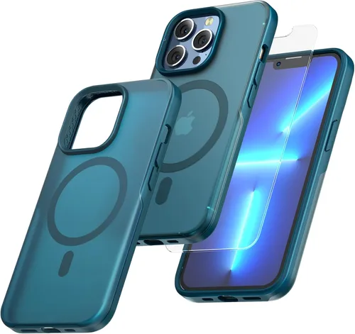 Miniatura 13 de TAURI Funda magnética 2 en 1 transparente para iPhone 14 Pro, compatible con Magsafe [no amarillenta] con protector de pantalla, protección de grado