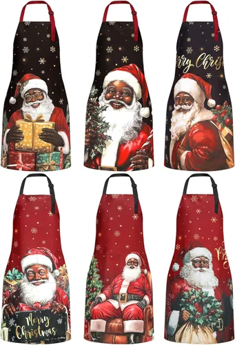 Miniatura 8 de Bencailor Delantales de verano de Navidad en julio con bolsillos, delantales de cocina ajustables de Navidad, impermeables para cocinar, mujeres